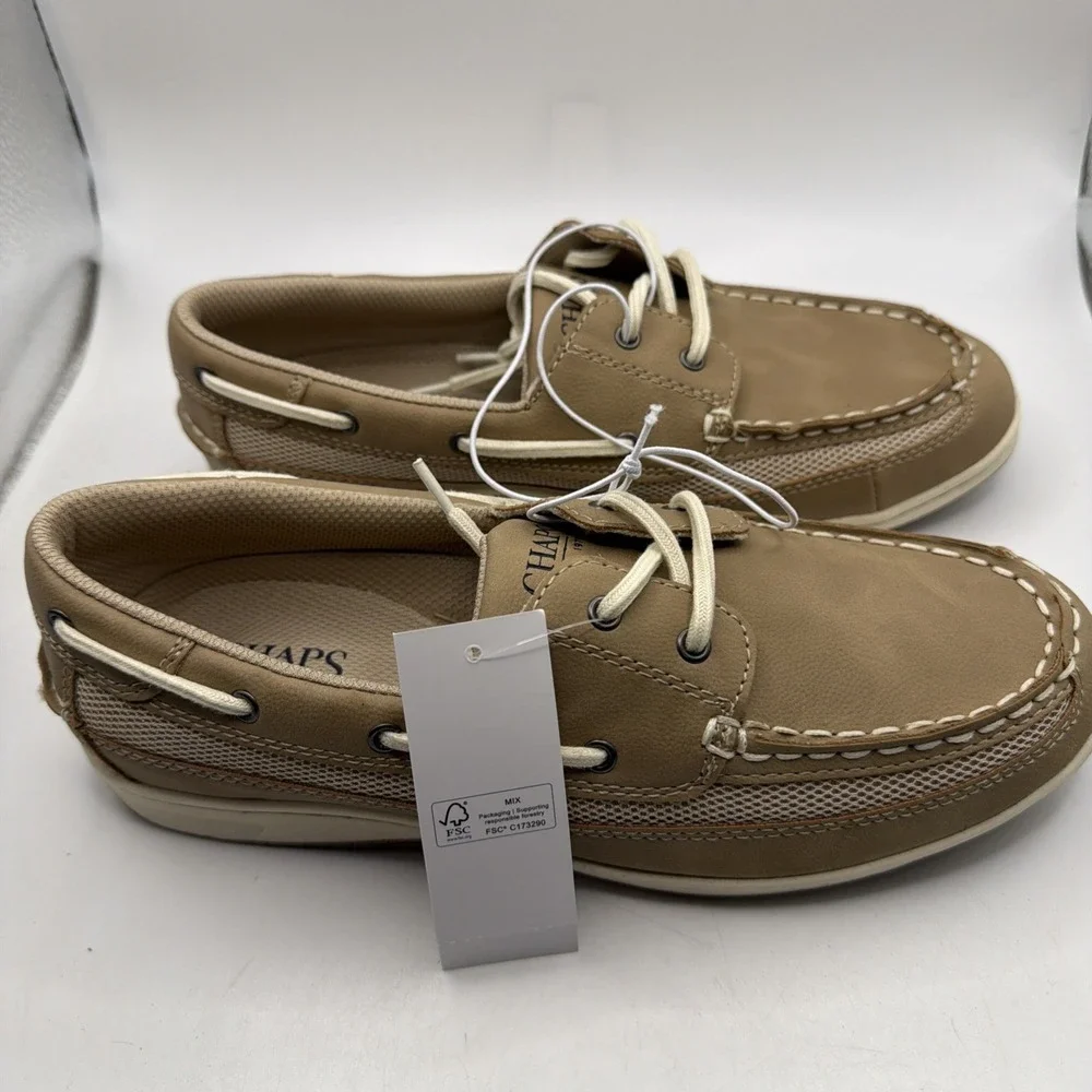 Chaps Women's Boat Shoes Tan Memory Foam Water-Repellant Flexible Outsole - 7.5